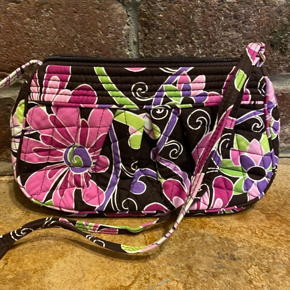 Vera Bradley Frannie petite crossbody bag in‎ retired Purple Punch cotton print